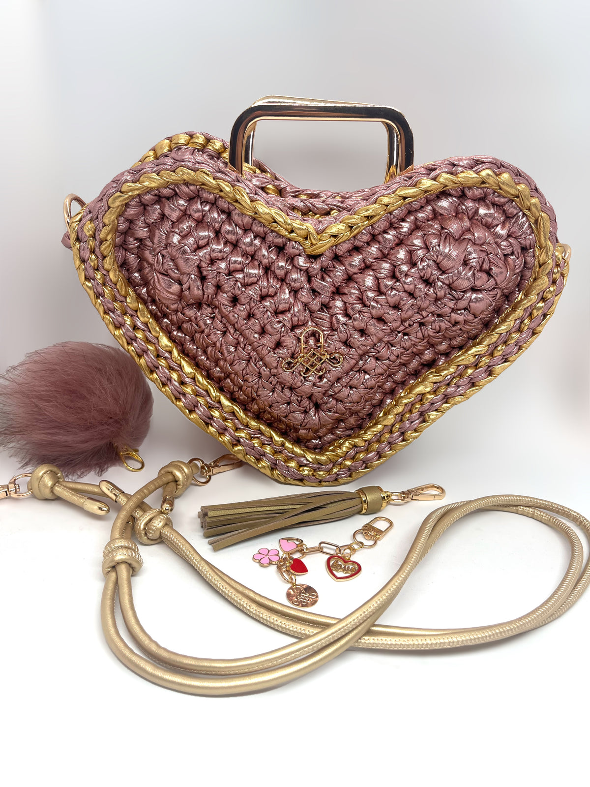 GOLDEN DAMAGE HEART BAG