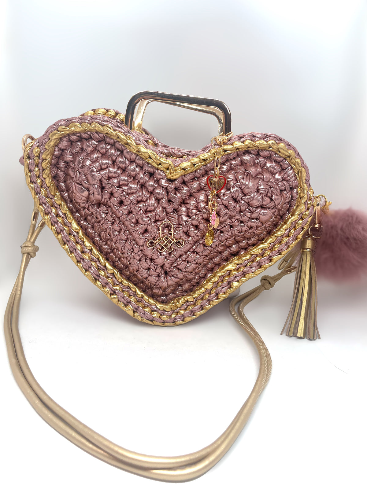 GOLDEN DAMAGE HEART BAG
