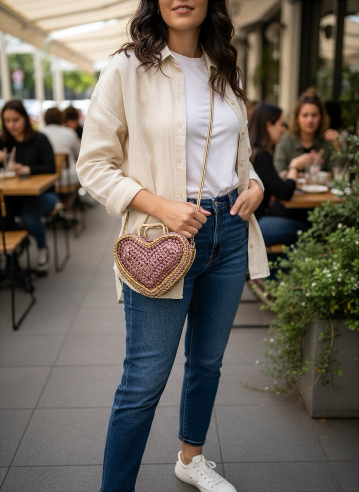 GOLDEN DAMAGE HEART BAG